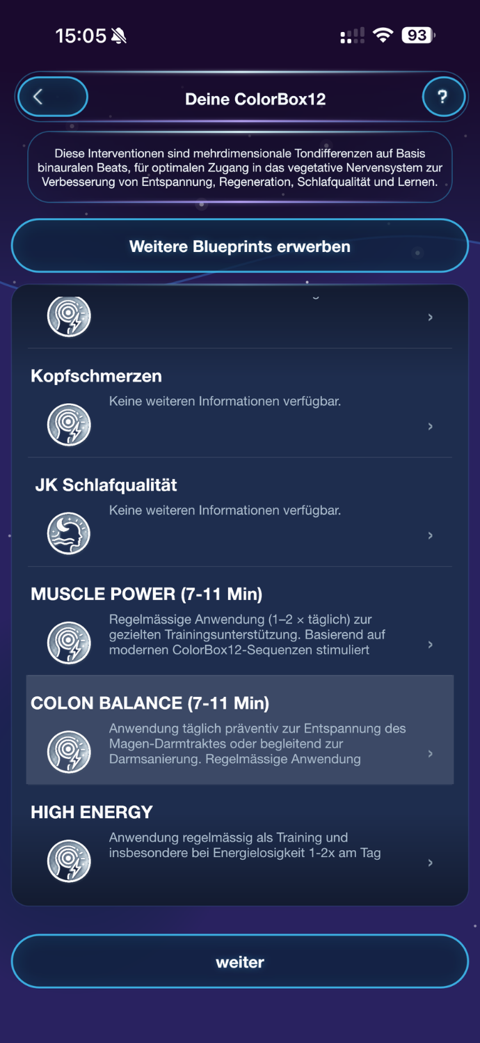 ColorBox12 Sequenzen